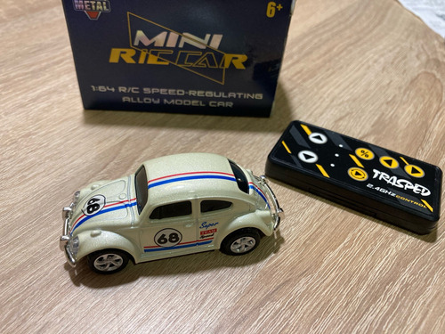 Fusca Classico Vw Controle Remoto Rc Brinquedo Jp485 Branco Insp Herbie