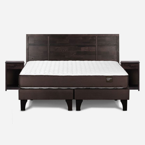 Cama Europea Ergo T New King  Con Muebles Robin Chocolate