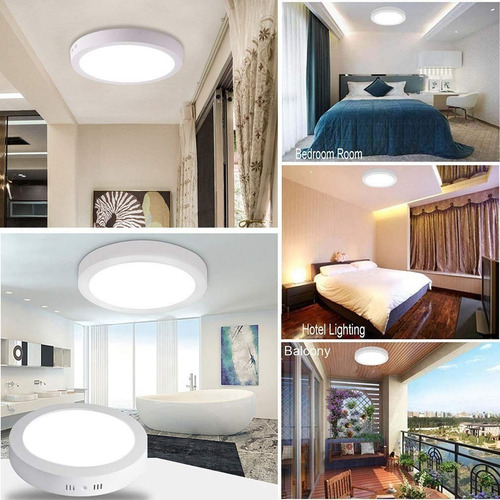 Imagen 3 de 5 de Panel Led 12w Sobreponer Luz Blanca Certificada 6500k 15.5cm