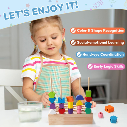 Juego De Juguetes Secuenciación Madera Montessori 3 En 1