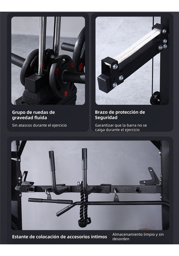 Jaula Smith Crossover De Peso Integrado Gym Multifuncional Negro Negro