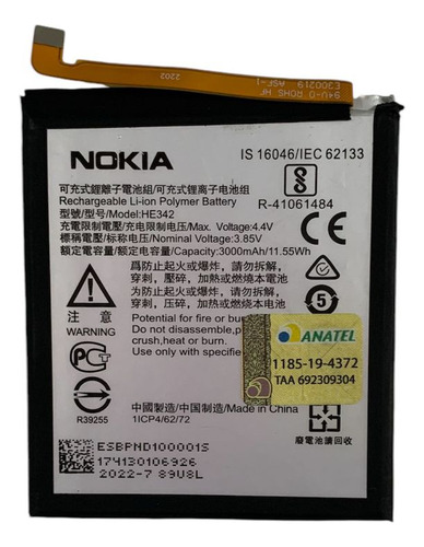 Flex Carga Bateria Nokia 5.1 Plus Modelo He342 Original Nova