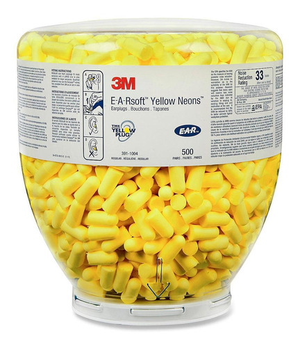 3m E.a.r. Yellow Neons Tapones Auditivos - Caja De 500 Pares