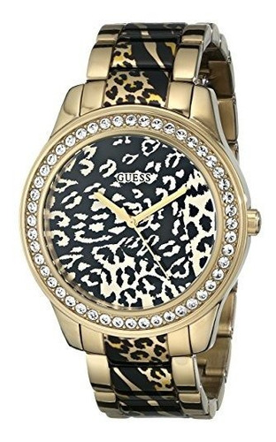 Reloj De Mujer Guess U0465l1 Gold-tone Animal Print