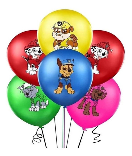 Set X10 Globos Patrulla Canina Fiesta, Niños, Mascotas 