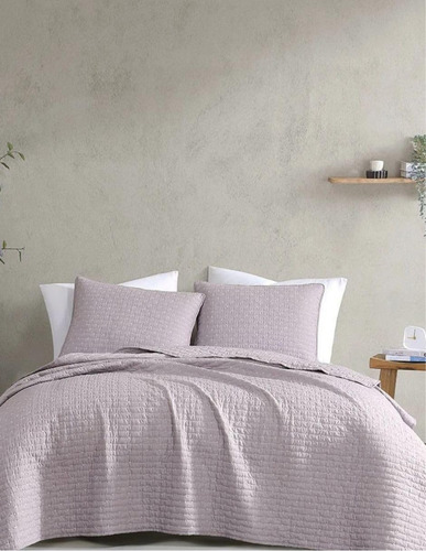 B.kind & Beyond - Set Colcha Morley 3 Piezas Ligera Y Suave Color Lila Mat/queen Size Cuadros