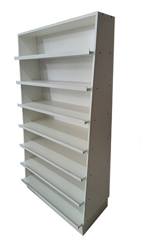 Estanteria Diagonal 180cm Gondola Exhibidor Comercio Muebles Blanco