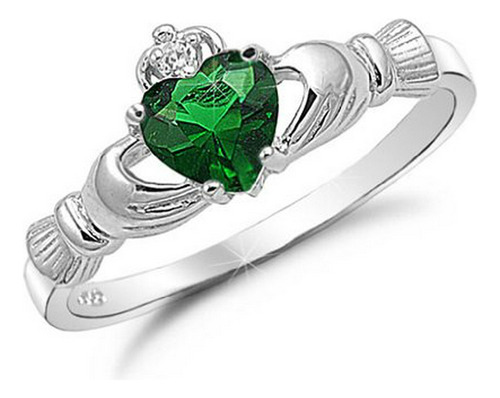 Anillo De Irish Claddagh.925 Plata De Ley Con Anillo De Prom