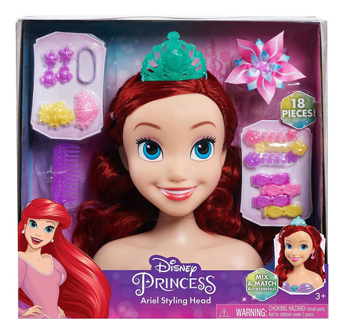 Disney Princess Ariel Cabeza De Peinados 18 Piezas