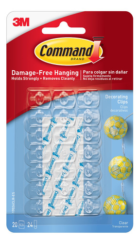 Imagen 2 de 9 de Ganchos Decorativos Command Transparentes Para Interior X20