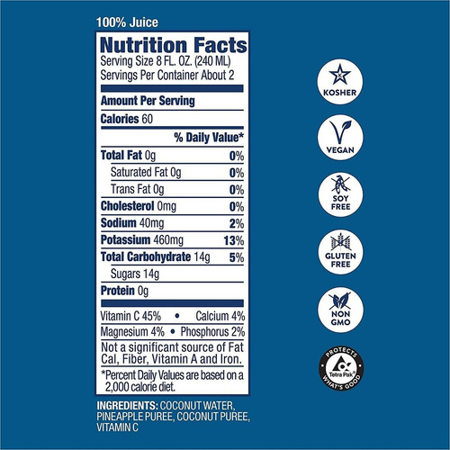 Vita Coco Agua De Coco, Piña - Naturalmente Hidratante Elect
