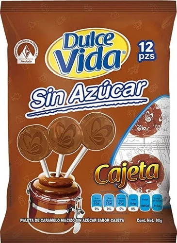 Paletas De Dulce Sin AzĂșcar Cajeta Dulce Vida 12pz