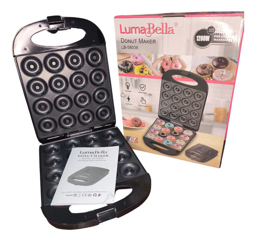 Maquina Para Hacer Mini Donas 16 Moldes Antiadherente Negro