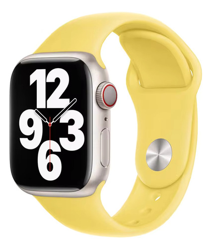 Malla Silicona Smartwatch + Protector Reforzado Antigolpes Ancho De La Malla 2 Cm Color Amarillo