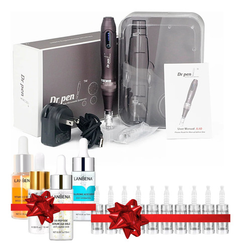 Dr Pen A10 Dermapen Inalámbrico + 10 Cartuchos + 4 Lanbéna