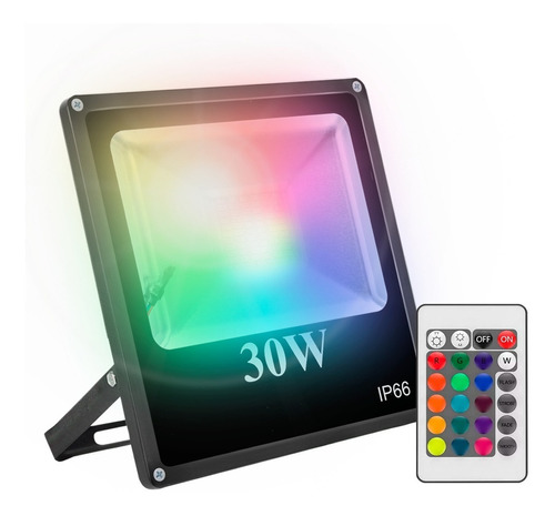 Reflector Led 30w Rgb Libercam RGREF-30G Exterior Alta Potencia 60 Led Ip66 + Control