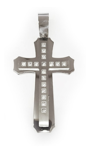 Colar Crucifixo Cruz Metal Masculino Aço Inox De Aço