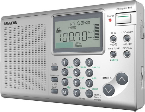 Radio Reloj Alarmas  Am Fm Sw  Sangean Pantalla Digital Ats