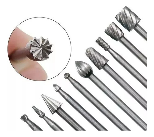 Juego De Fresas X 6 Piezas Mini Torno Dremel Madera Metal