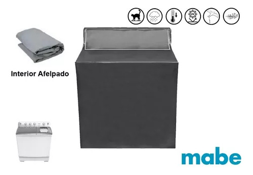 Cobertura De Lavadora Semiautomatica Mabe 22 Kg Doble Tina