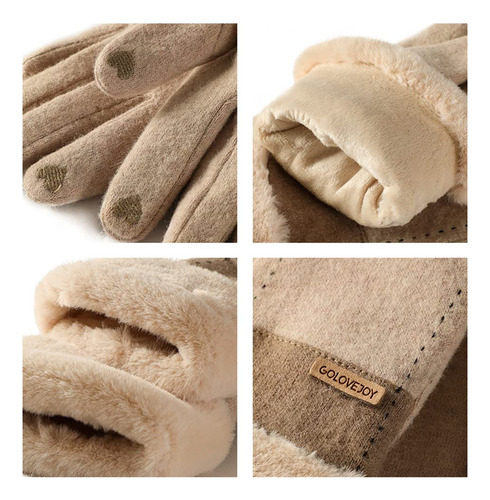 Guantes De Lana Cálidos De Invierno Para Mujer Guantes