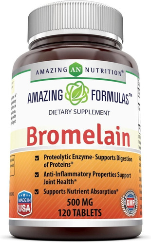 Bromelina Bromelain 500mg 120 Capsulas Importado Usa