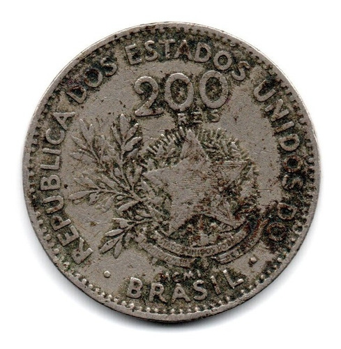 Brasil Moneda 200 Reis Año 1901 Km#504