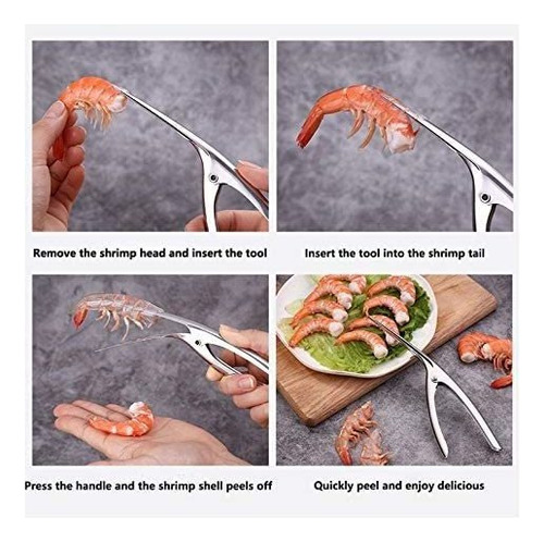 4pcs Pelado Camarones Herramienta Para Desvenar Camarones