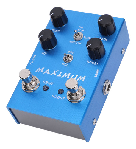 Efeito Overdrive Dual Channel Pedal Drive Boost Knob Para