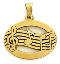 Comprar Dije Notas Musicales Pentragrama Clave Sol Oro 18k