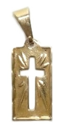 Dije Cruz De Oro Laminado 18k Medalla Calada Hombre Mujer Color Dorado