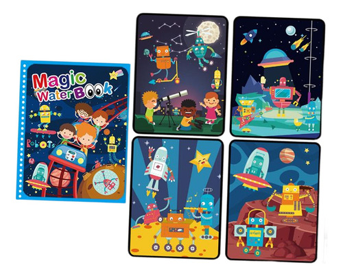 Adorável Livro De Pintura De Água, Livro De Colorir Robô