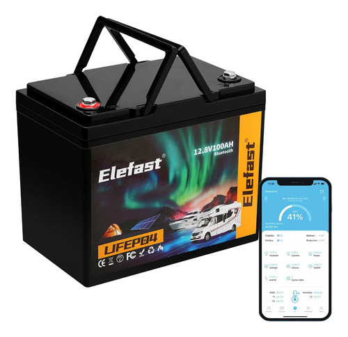 Batería De Litio Bluetooth Lifepo4 De 12 V 100 Ah