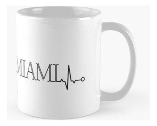 Taza Amo Miami Con Corazón - Love Heartbeat Calidad Premium