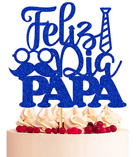 Decoración Para Pastel Feliz Día Del Padre, Azul Brillante