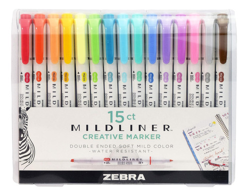 Juego De Iluminadores Zebra Pen Mildliner De Doble Punta, An