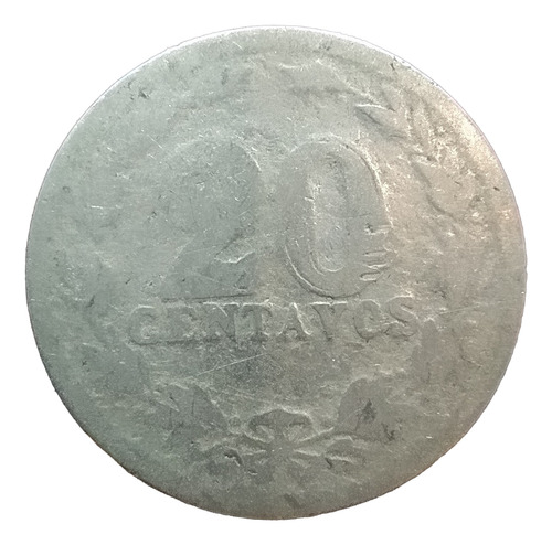 Antigua Moneda 20 Centavos Níquel Argentina 1898 Cj# 54