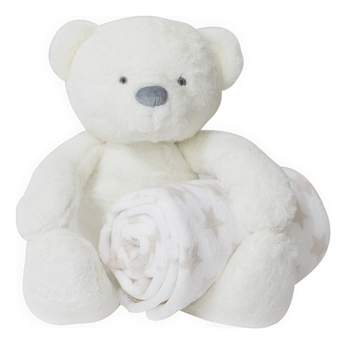 Cobija Para Bebé Con Osito De Peluche 100% Microfibra Color Cobija Con Peluche Cobija Con Peluche