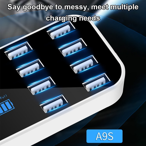 Cargador De Teléfono Con Pantalla Lcd Usb Múltiple