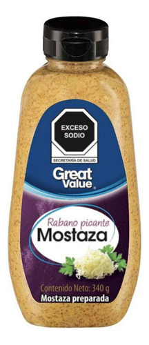 Mostaza Preparada Rábano Picante Great Value 340 G