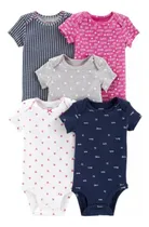 Comprar Pak Body's Carter's  Nena X 5 Fucsia Blanco Azul  Y Gris 6 Meses 9 Meses 12 Meses 18 Meses Y 24 Meses Dibujos