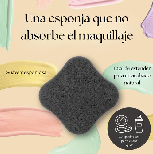 Esponja De Maquillaje Y Polvo Kai Rombo Aplicación Perfecta Negro Mediana