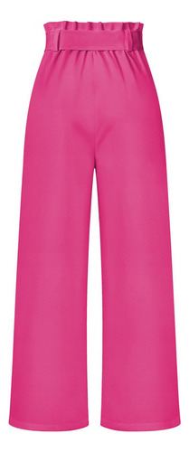 Pantalón Mujer Elegante Wide Leg Tiro Alto Con Cinturón