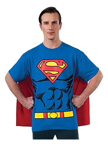 Camiseta De Disfraz De Superman De Comics Con Capa, Talla M