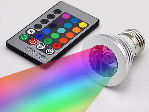 Imagen 3 de 9 de Lampara Led Gu10 3w Rgb Con Control Remoto 16 Color 220w