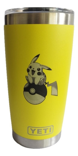 Excelente Termo Yeti Con Grabado Fig Pikachu, Tumbler 20 Oz.