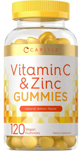 120 Gomitas Vitamina C + Zinc Premium Eg W16 Sabor Limón