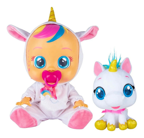 Muñeca Bebes Llorona Unicornio Lloran De Verdad Cry Babies