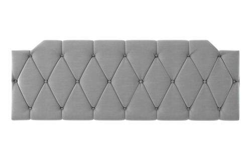 Painel Cabeceira Kelly Cama Box Queen Estofada Quarto 160cm Cor Cinza