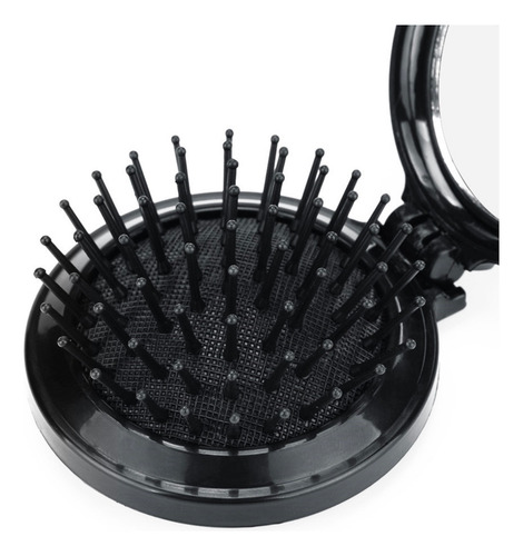 Cepillo Peine De Pelo Plegable Con Espejo Portatil Bolsillo